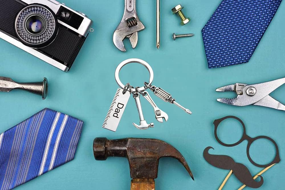 Pop Keychain with Ruler Hammer Wrench Screwdriver Gifts for Dad, Father’s Day Birthday Gifts from daughter and Son