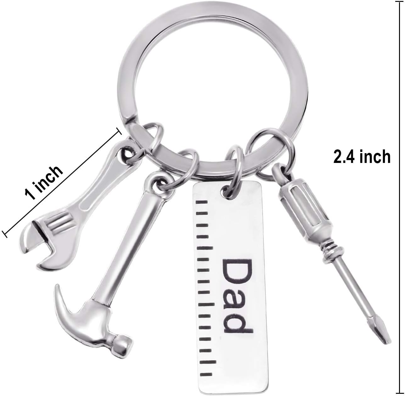 Pop Keychain with Ruler Hammer Wrench Screwdriver Gifts for Dad, Father’s Day Birthday Gifts from daughter and Son