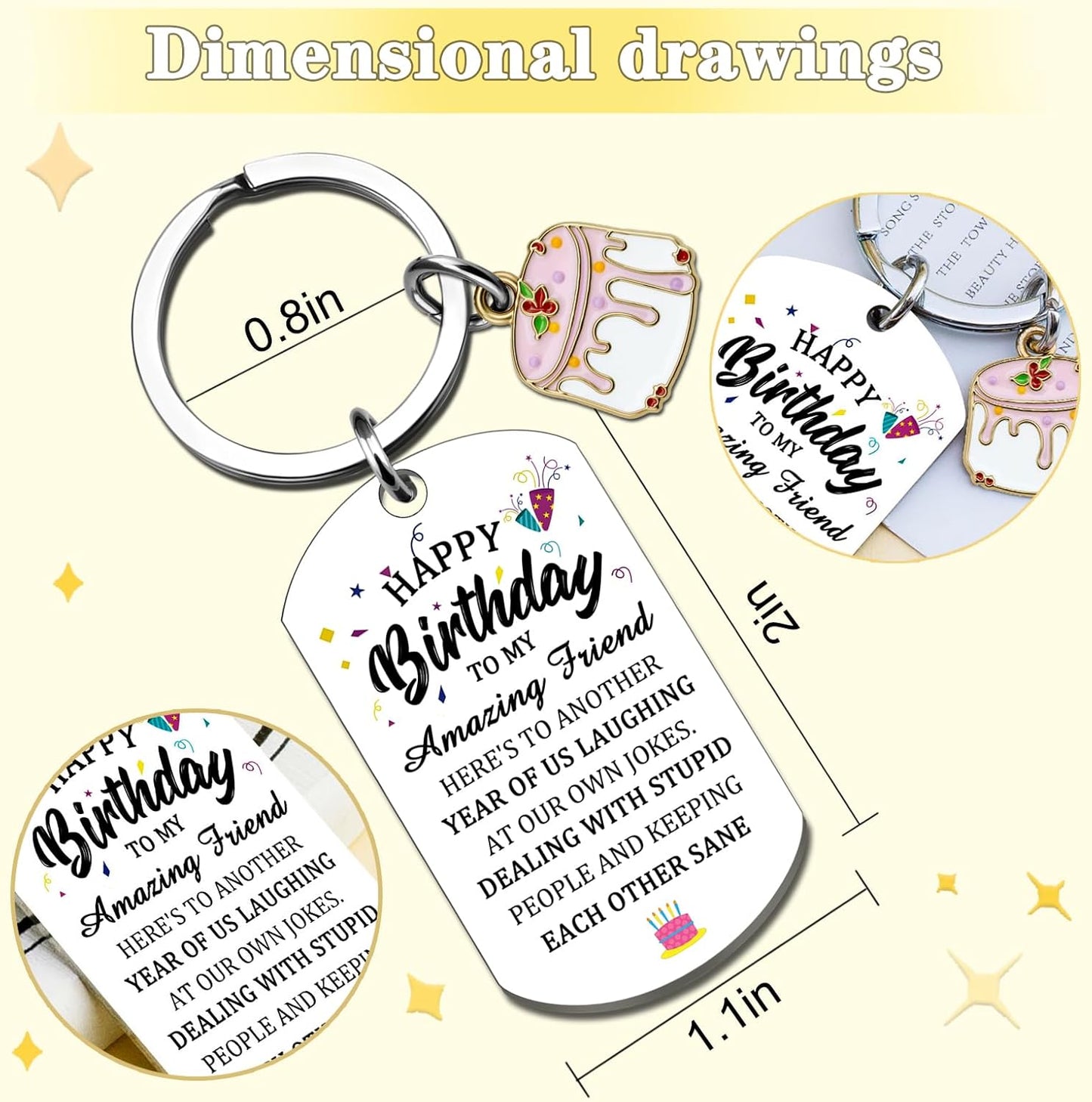 Best Birthday Gifts for Best Friend Women Charm Keychain for Teen Girls Boys