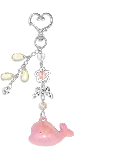 Keychain Aesthetic Y2K Keychain Accessories Heart Butterfly Strawberry Bear Key Chain for Keys Bags Women Gifts