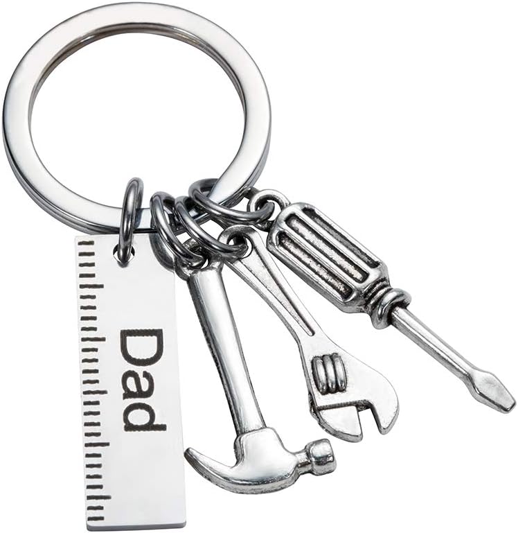 Pop Keychain with Ruler Hammer Wrench Screwdriver Gifts for Dad, Father’s Day Birthday Gifts from daughter and Son