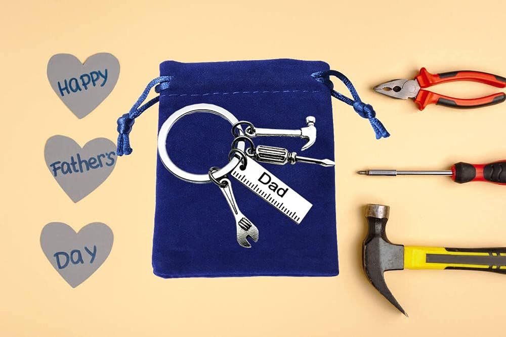 Pop Keychain with Ruler Hammer Wrench Screwdriver Gifts for Dad, Father’s Day Birthday Gifts from daughter and Son
