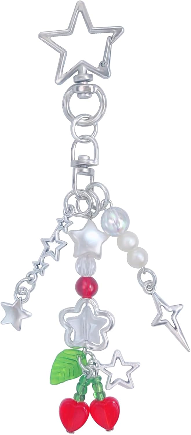 Keychain Aesthetic Y2K Keychain Accessories Heart Butterfly Strawberry Bear Key Chain for Keys Bags Women Gifts