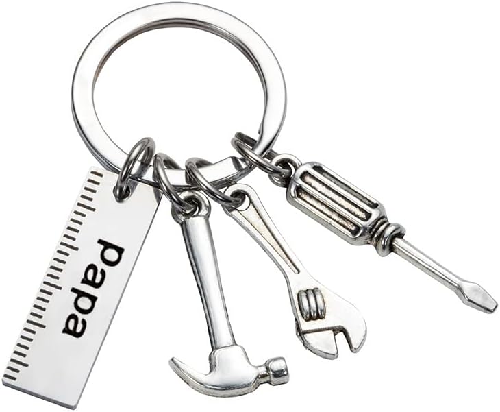 Pop Keychain with Ruler Hammer Wrench Screwdriver Gifts for Dad, Father’s Day Birthday Gifts from daughter and Son