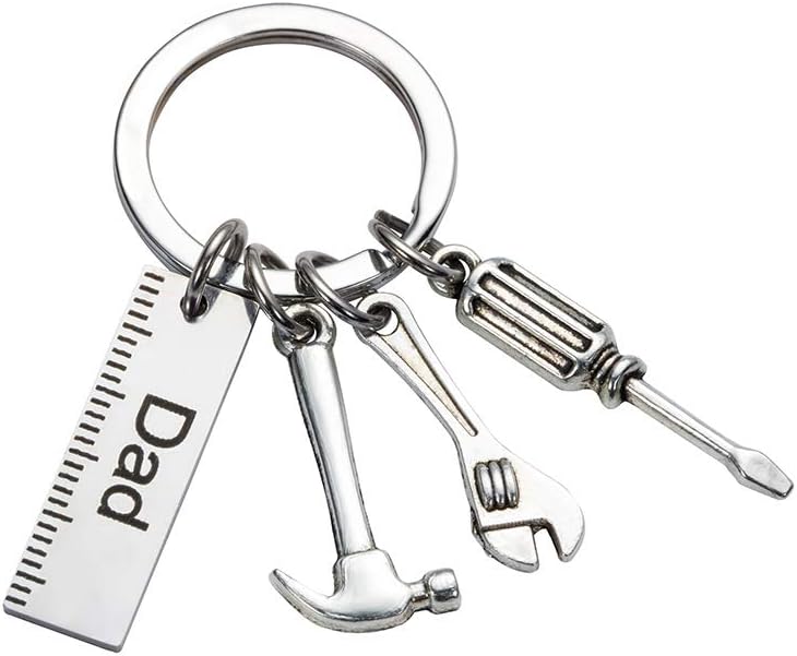 Pop Keychain with Ruler Hammer Wrench Screwdriver Gifts for Dad, Father’s Day Birthday Gifts from daughter and Son