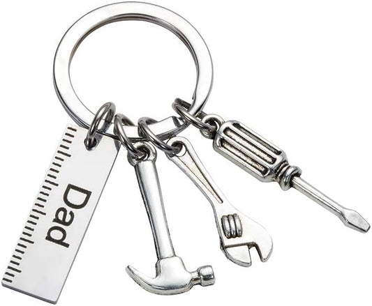 Pop Keychain with Ruler Hammer Wrench Screwdriver Gifts for Dad, Father’s Day Birthday Gifts from daughter and Son