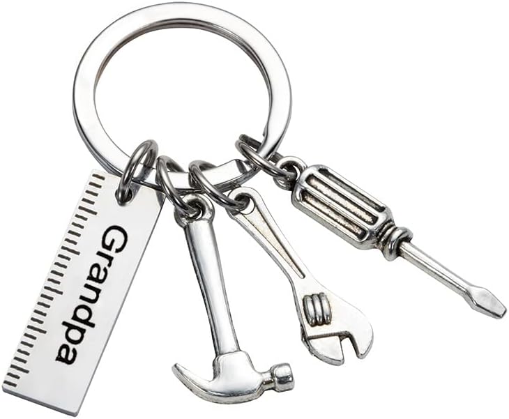 Pop Keychain with Ruler Hammer Wrench Screwdriver Gifts for Dad, Father’s Day Birthday Gifts from daughter and Son