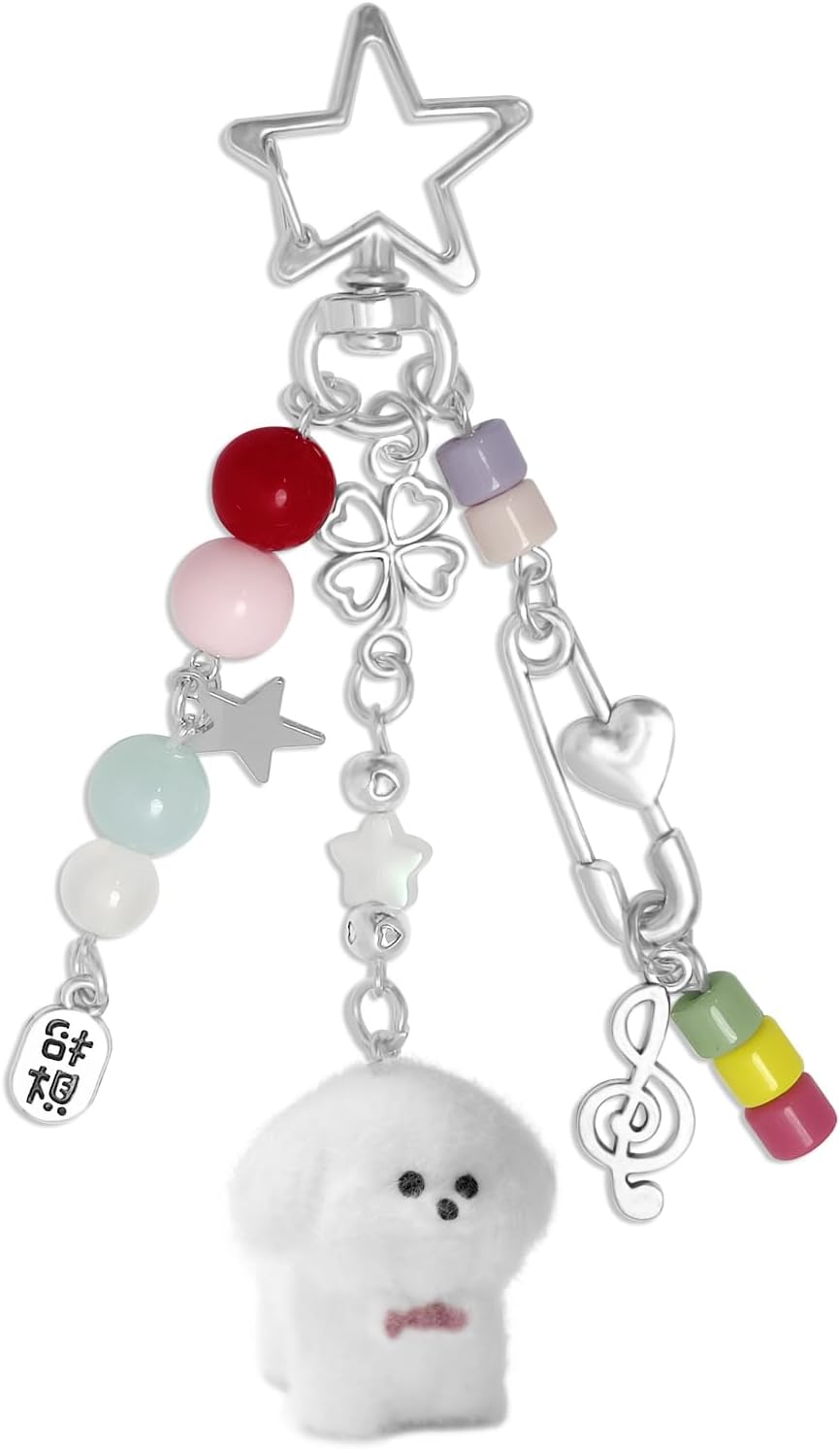 Keychain Aesthetic Y2K Keychain Accessories Heart Butterfly Strawberry Bear Key Chain for Keys Bags Women Gifts