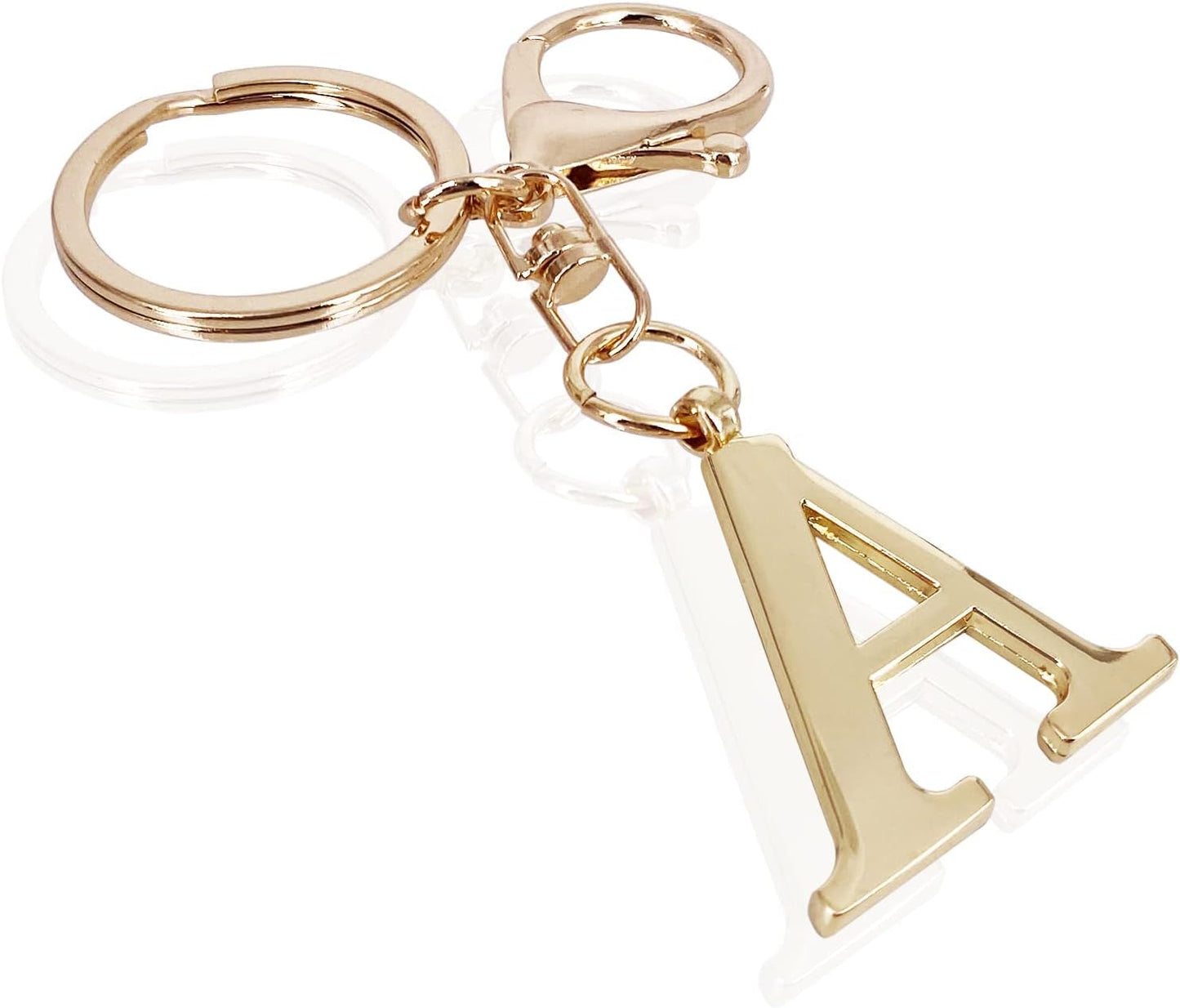 Gold Letter A-Z Keychain for Women Bag Charms Purse Charms For Handbags Metal Alphabet Initial Letter Keychain