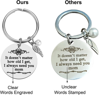 Mother's Day Gifts from Daughter Son for Mom Birthday Valentine's Day Christmas Gifts Mom Keychain Mother Keyring