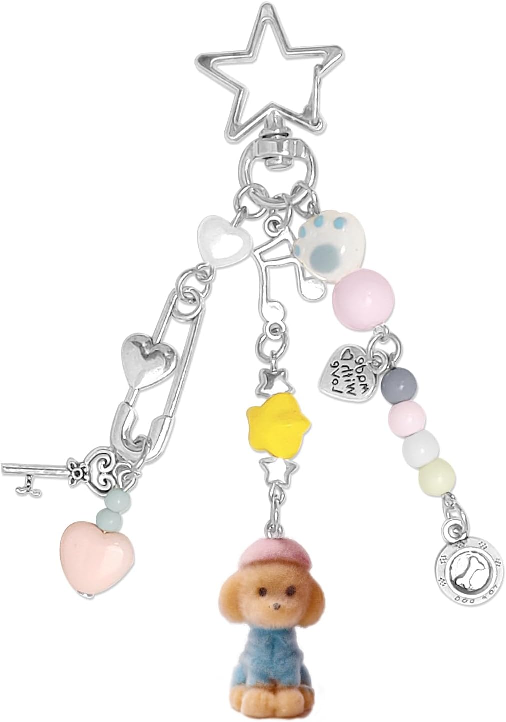 Keychain Aesthetic Y2K Keychain Accessories Heart Butterfly Strawberry Bear Key Chain for Keys Bags Women Gifts