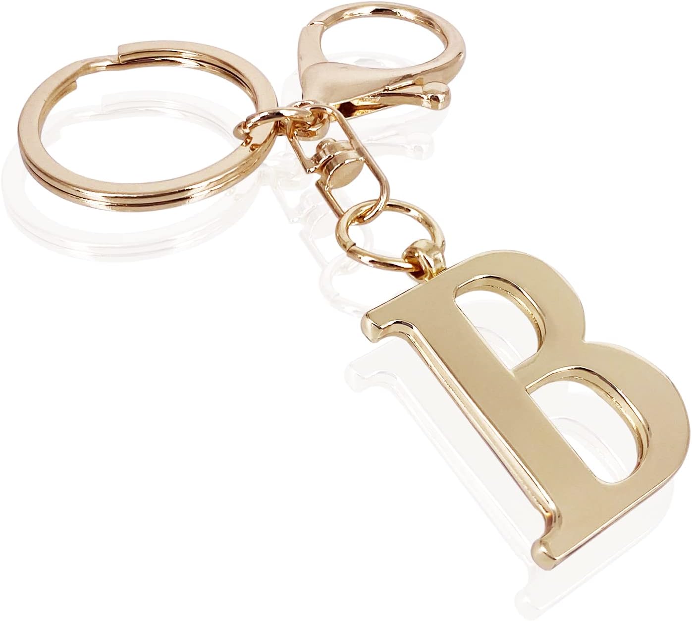 Gold Letter A-Z Keychain for Women Bag Charms Purse Charms For Handbags Metal Alphabet Initial Letter Keychain