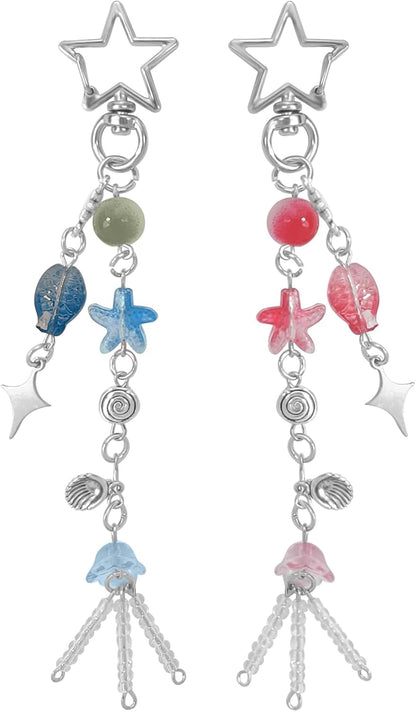 Keychain Aesthetic Y2K Keychain Accessories Heart Butterfly Strawberry Bear Key Chain for Keys Bags Women Gifts
