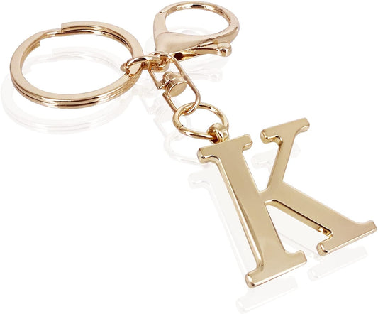 Gold Letter A-Z Keychain for Women Bag Charms Purse Charms For Handbags Metal Alphabet Initial Letter Keychain