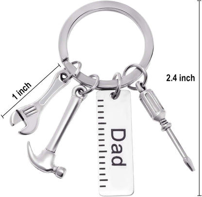 Pop Keychain with Ruler Hammer Wrench Screwdriver Gifts for Dad, Father’s Day Birthday Gifts from daughter and Son