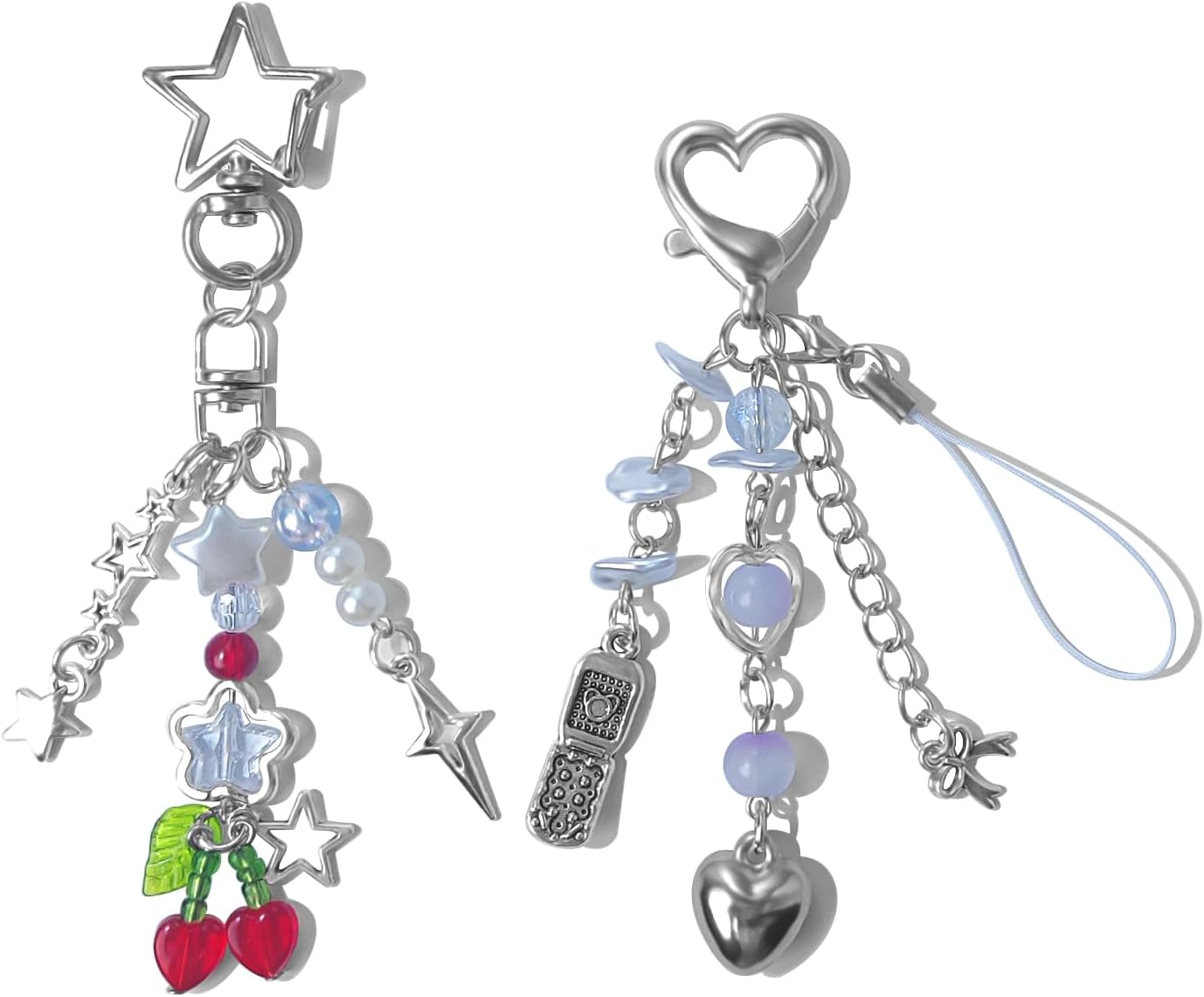 Keychain Aesthetic Y2K Keychain Accessories Heart Butterfly Strawberry Bear Key Chain for Keys Bags Women Gifts