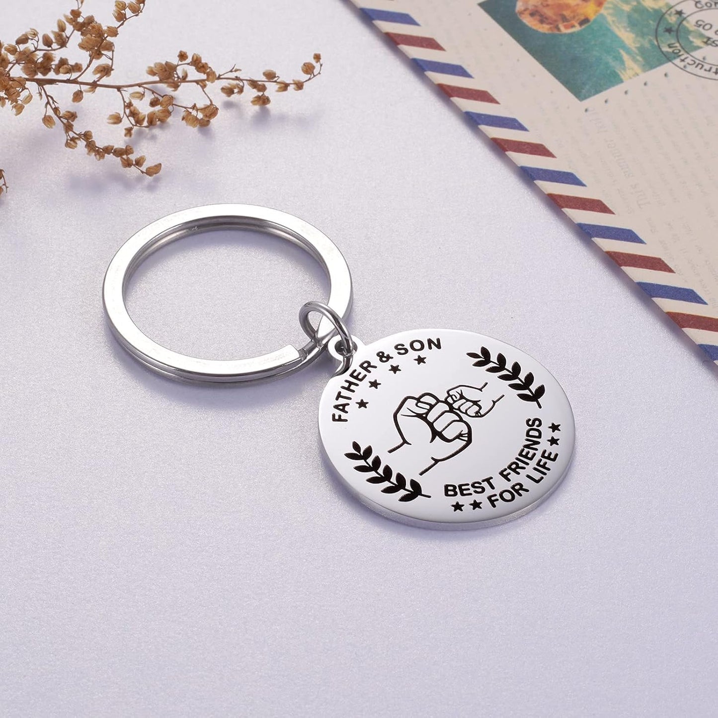 Dad Keychain from Son Funny Papa Key Chains Gifts for Daddy Unique Fathers Day Birthday Christmas Presents