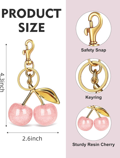 Cherry Bag Charm Cute Cherry Accessories Sparkling Purse Charms for Women